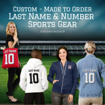 Custom Last Name Number Sports Gear