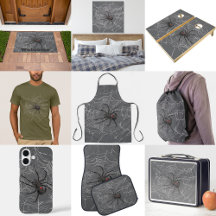 Black Widow Spider And Spiderweb Drawing Art