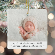 Baby's First Christmas Modern Minimalist Ornaments