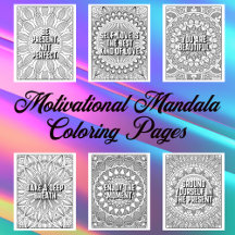 Coloring Pages Mandala with motivational quotes