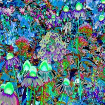 Psychedelic Purple and Lime Green Garden Flowers