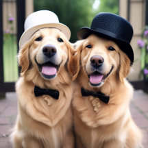 Cute Dogs in Hats Wedding