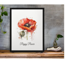 Vibrant Poppy Fields, a watercolor collection