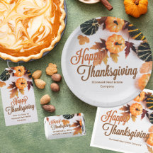 Custom Thanksgiving Dinner Party Decor & Gifts