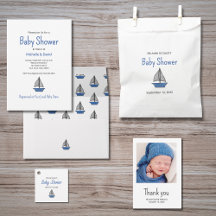 Nautical Sailboat Baby Boy Couple's Shower 