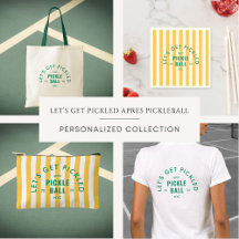 Let's Get Pickled Après Pickle Ball Yellow Stripe