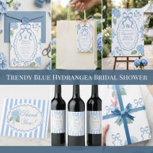Trendy Blue Hydrangea Bridal Shower