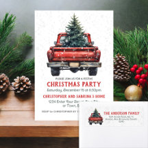 Vintage Red Truck Rustic Christmas Theme Products
