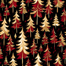Black, Burgundy and Gold Festive Foliage and Trees