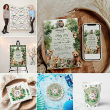 Tropical Jungle Safari Baby Shower Collection 