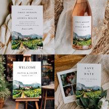 Rustic Winery Landscape Wedding Invitation