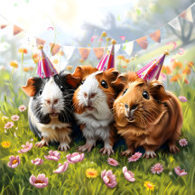Party Animals - 3 Guinea Pigs