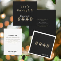 Black and Gold Contemporary Graduation Suite