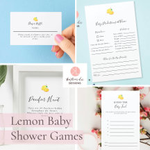 Lemon Theme Baby Shower Games