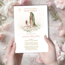 Invitación Bautizo Y Primer Añito Niña