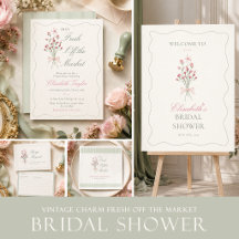 green and pink fresh off the market bridal shower