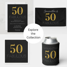 50th Birthday 50 and fabulous Birthday Black Gold