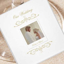 Elegant White and Faux Gold Monogram Wedding Suite