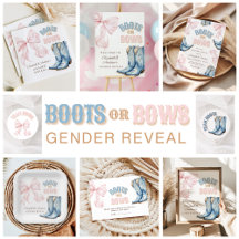 Pink Blue Boots or Bows Gender Reveal