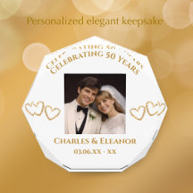 Custom Name Wedding Anniversary Photo Block Gift