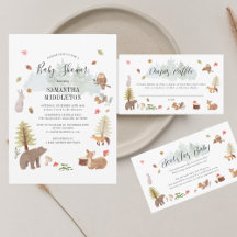 Woodland Animals Baby Shower Invite Party Supplies