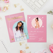 Modern Retro Graduation Invitations