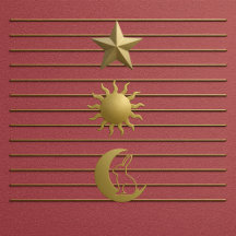 Gold Star, Sun, Moon on Rose Pink 