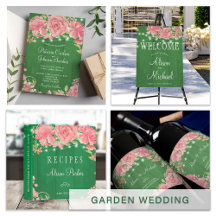 Rustic natural green barn wood with pink peonies