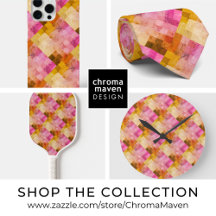 Gold Pink Geometric Quilt Pattern Gifts