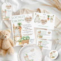 Modern Locally Grown Farm Market Baby Shower