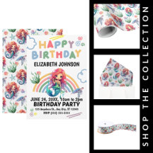 Red Mermaid Birthday Party Supplies
