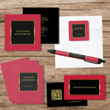 Modern black, gold and cardinal red professional