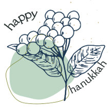 Happy Hanukkah (with Drawn Berries)
