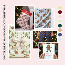 Gingerbread Man Polka Dot Christmas