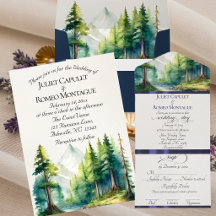 Watercolor Mountain Wedding
