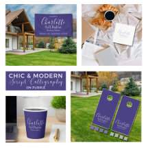 Chic and Modern Script Calligraphy - Purple