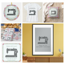 Sewing Machine and Scissors Crafter Gift Ideas