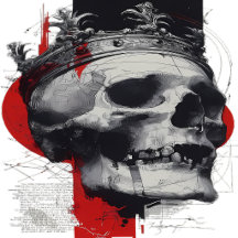 Red Black Trash Polka Crown Skull Art Collection
