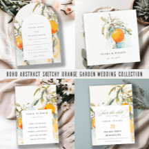 Boho Abstract Orange Garden Wedding