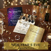 New Year's Eve Party Celebration Invites