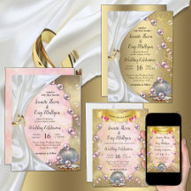 Ivory Silk, Gold Lace & Pearls and Marble