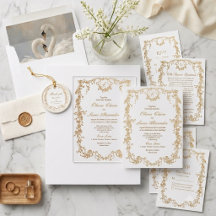 Elegant Royal White and Gold Classic Wedding 