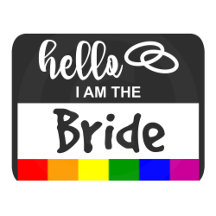 Rainbow Flag Wedding Name Badge  