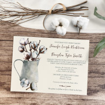 Cotton Branches in Tin Pitcher Wedding Collection