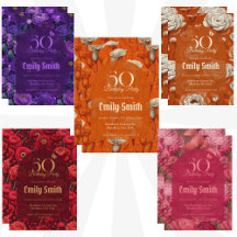 Floral Theme Birthday Card Invitation