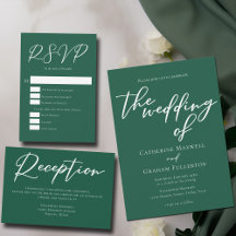 Emerald Green Typography Forest Wedding