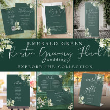 Emerald Green Floral Greenery Wedding Suite