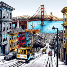 San Francisco in a Comic Book Style