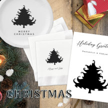 Christmas, Black Tree Minimalist Design