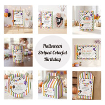 Halloween Striped Colorful Birthday
